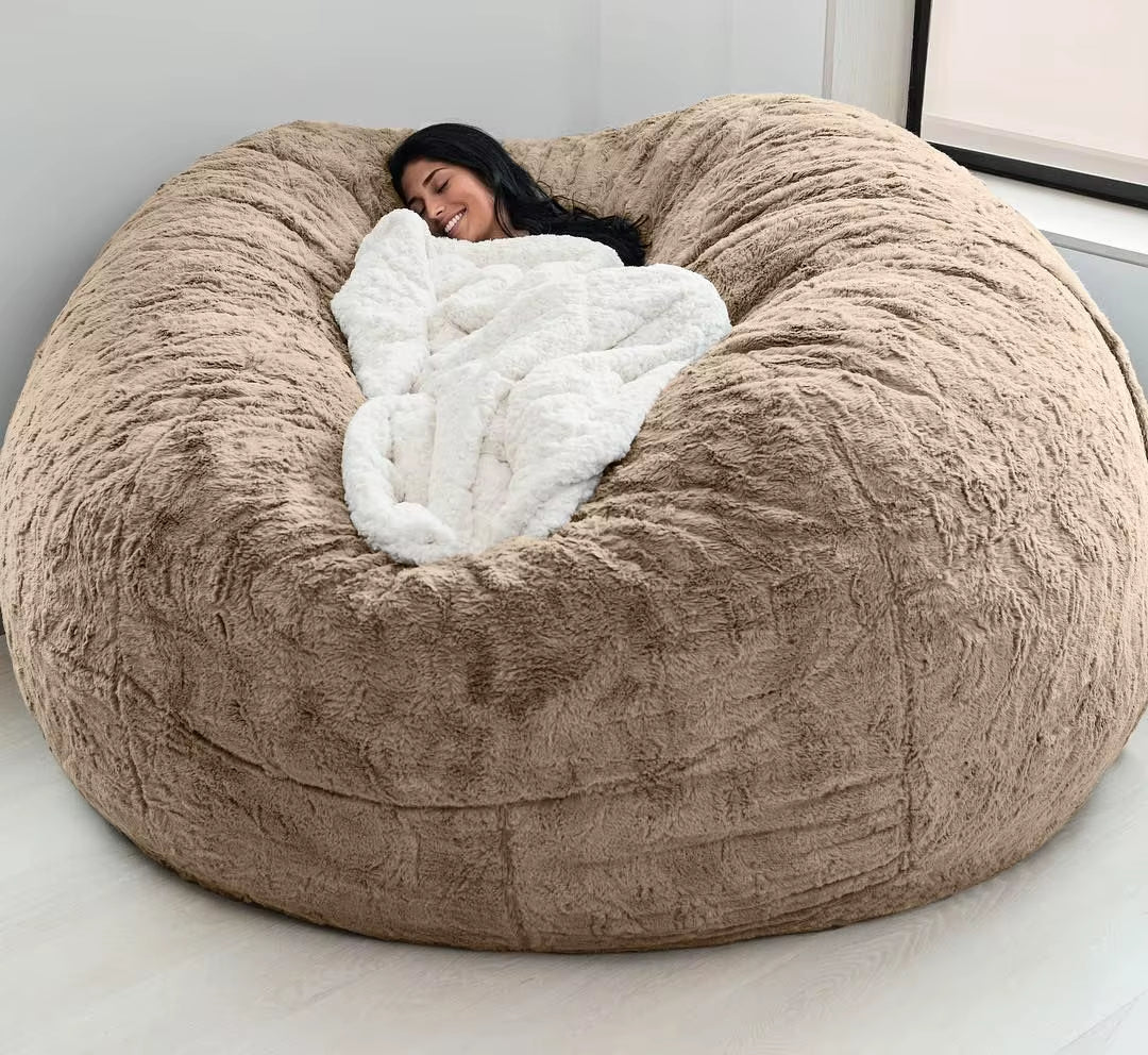 Soft Warm 180*90Cm Fur Giant Removable Washable Bean Bag Bed Cover Comfortable Living Room Furniture Lazy Sofa Coat