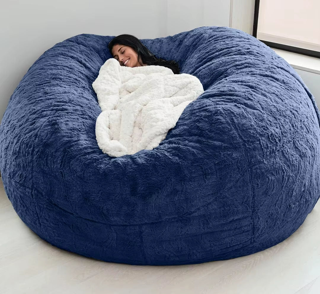 Soft Warm 180*90Cm Fur Giant Removable Washable Bean Bag Bed Cover Comfortable Living Room Furniture Lazy Sofa Coat