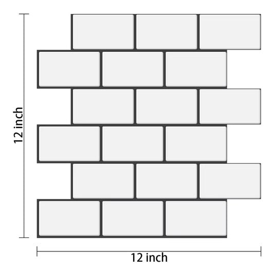 Thicker Subway Tiles Peel and Stick Premium Wall Tiles Stick on Tiles Kitchen Backsplash - 5 Pieces Pack