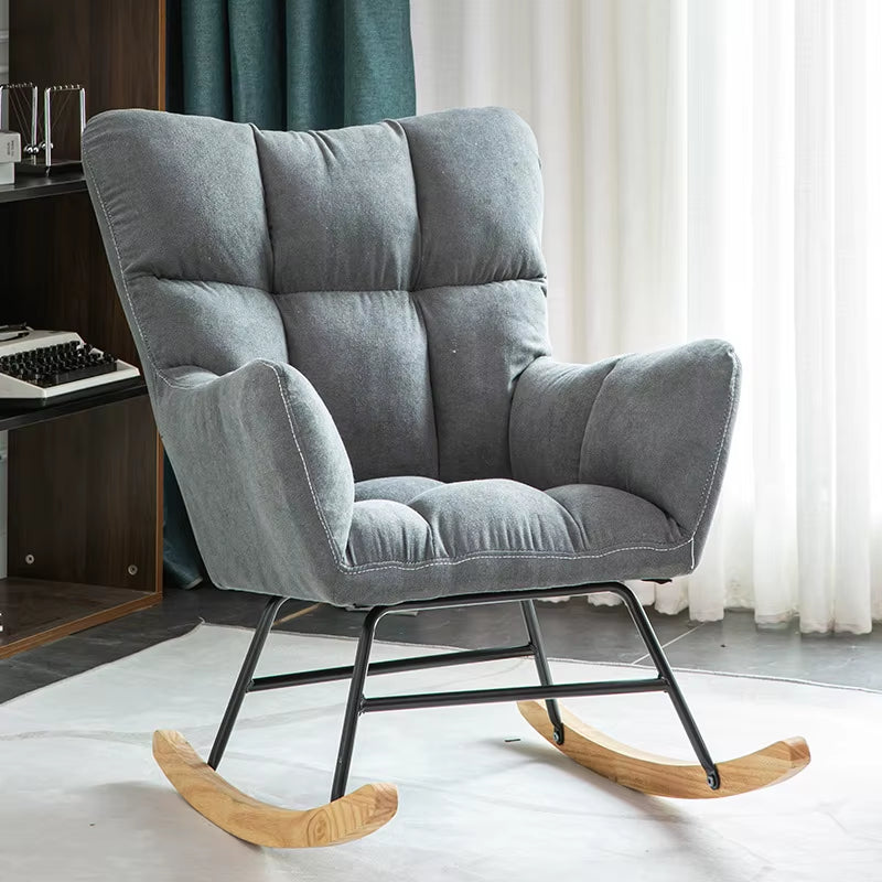 Light Luxury Rocking Chair Scandinavian Rocking Chair Lazy Sofa Recliner Single Balcony Living Room Household Leisure Sofa