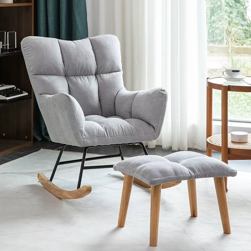 Light Luxury Rocking Chair Scandinavian Rocking Chair Lazy Sofa Recliner Single Balcony Living Room Household Leisure Sofa