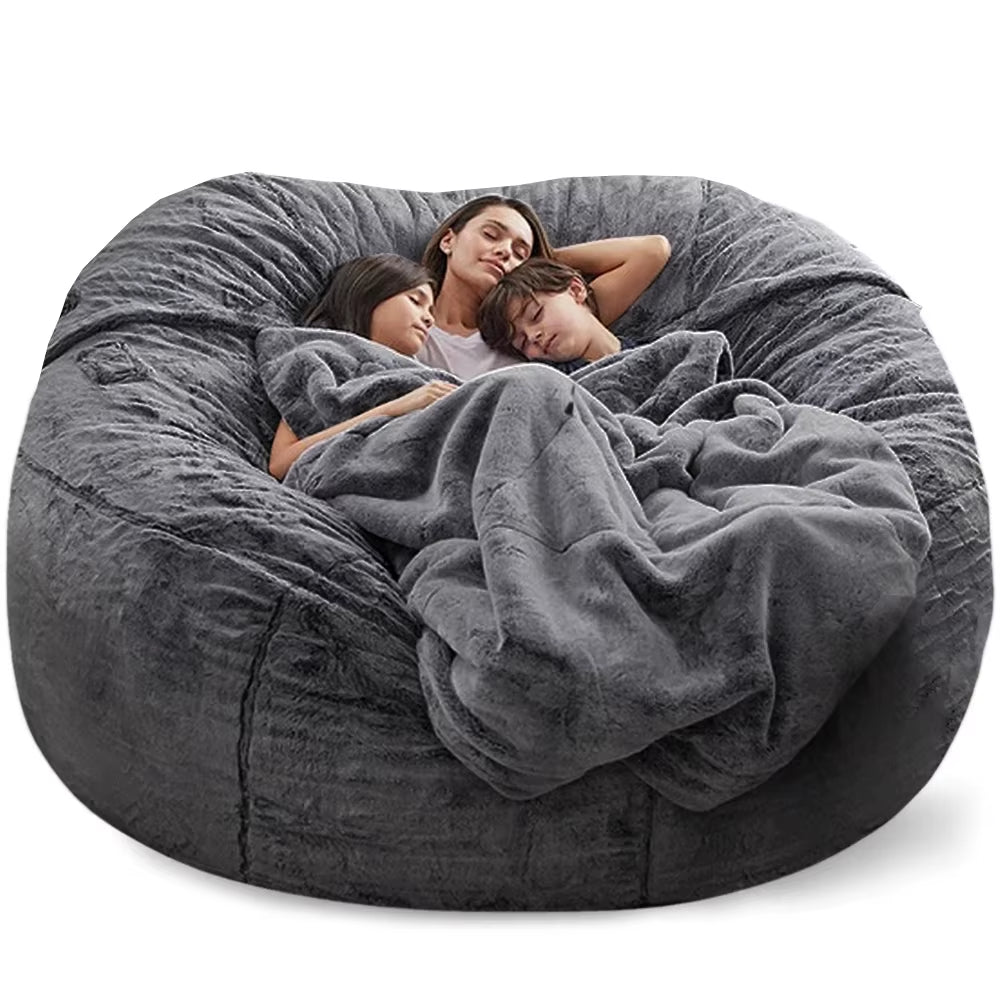 Soft Warm 180*90Cm Fur Giant Removable Washable Bean Bag Bed Cover Comfortable Living Room Furniture Lazy Sofa Coat