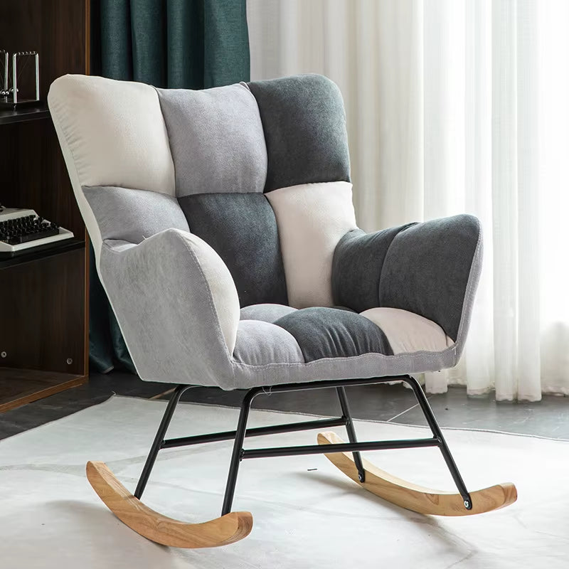 Light Luxury Rocking Chair Scandinavian Rocking Chair Lazy Sofa Recliner Single Balcony Living Room Household Leisure Sofa