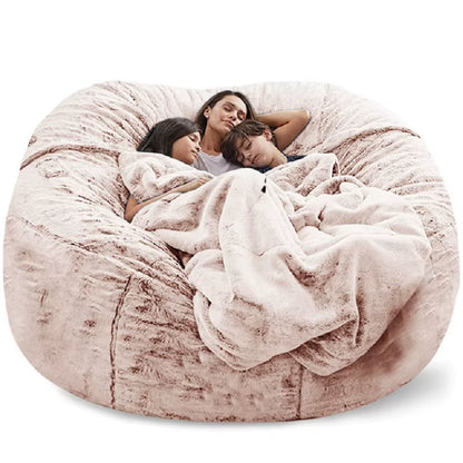 Soft Warm 180*90Cm Fur Giant Removable Washable Bean Bag Bed Cover Comfortable Living Room Furniture Lazy Sofa Coat