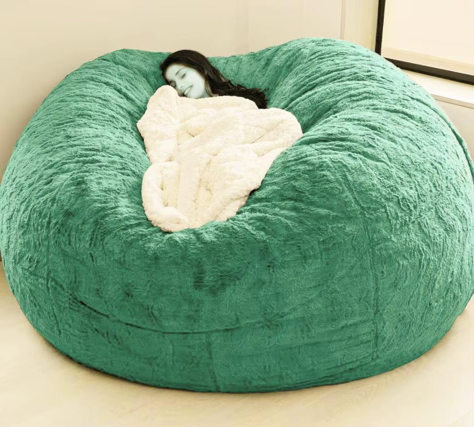 Soft Warm 180*90Cm Fur Giant Removable Washable Bean Bag Bed Cover Comfortable Living Room Furniture Lazy Sofa Coat