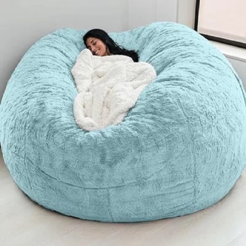 Soft Warm 180*90Cm Fur Giant Removable Washable Bean Bag Bed Cover Comfortable Living Room Furniture Lazy Sofa Coat