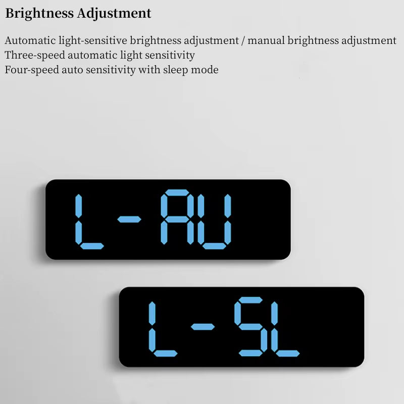 9 Inch Large Digital Wall Clock USB Powered TEMP Humidity Week Auto Dimmer DST Table Clock 12/24H Electronic LED Alarm Clock